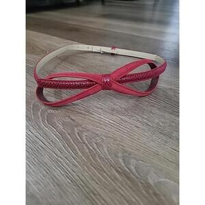 Womens Red Skinny Belt Bow Fashion